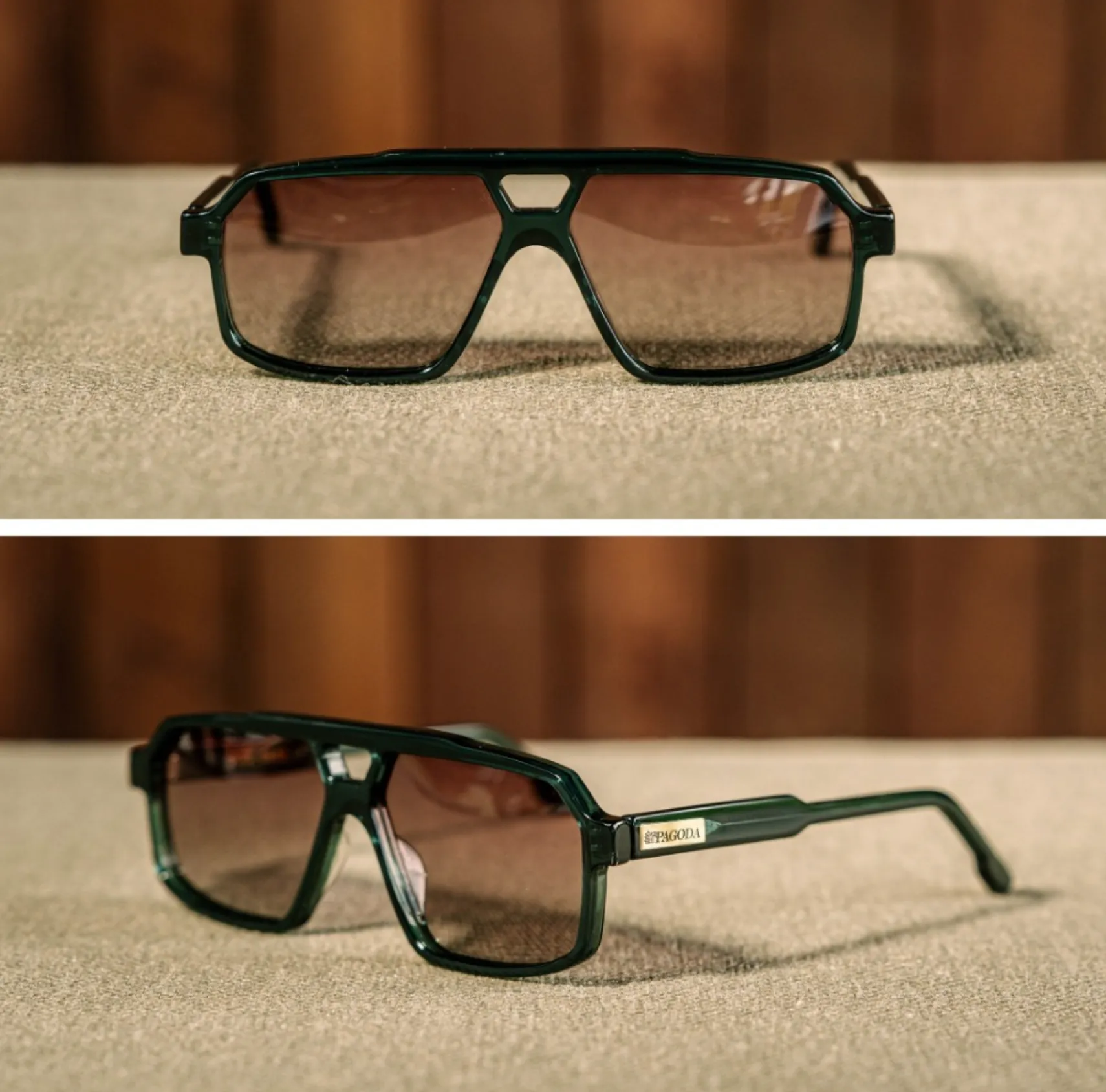 OG22 Bottle green, gradient lens